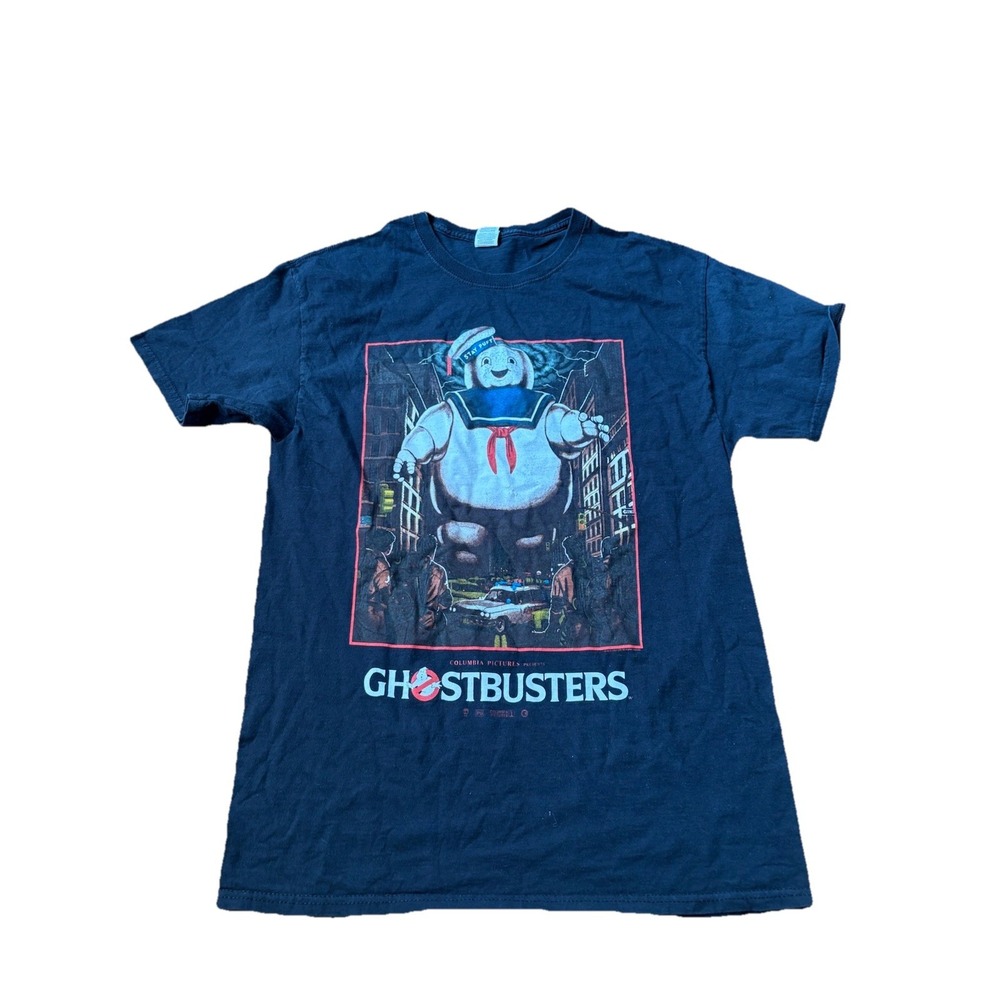 Ghostbusters Stay Puft Marshmallow Man Black Graphic T-Shirt Mens Size M